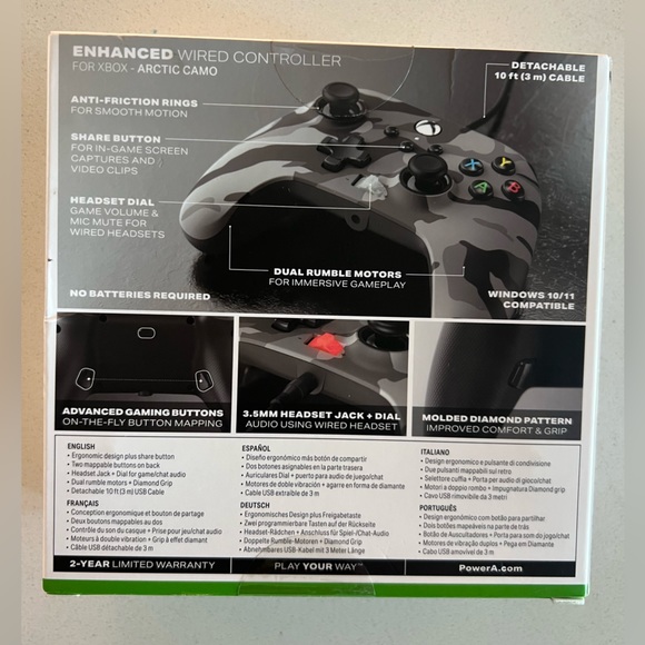 Brand NEW PowerA XBOX Wired Controller in Army Grayscale. - Picture 3 of 4